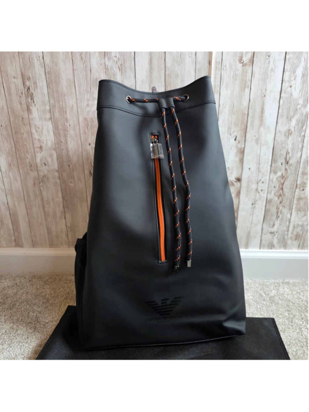Emporio Armani Backpack Black and Orange NWOT
